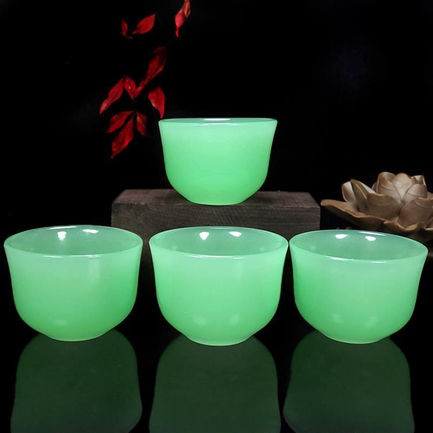 Natural Jade Tea Cup Set Jade Water Cup Retro Wine Glass Bowl Tea Cup