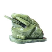 Natural Jade Three Legged Money Toad Tabletop Statue with Coin Mouth, Auspicious Wealth Attracting Decor Carved Stone Figurine for Office Living Room Bookshelf Gift Collection A/B/C/D Multi Sizes