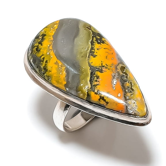 Natural Jasper Gemstone Handmade 925 Sterling Silver Jewelry Ring Size 6