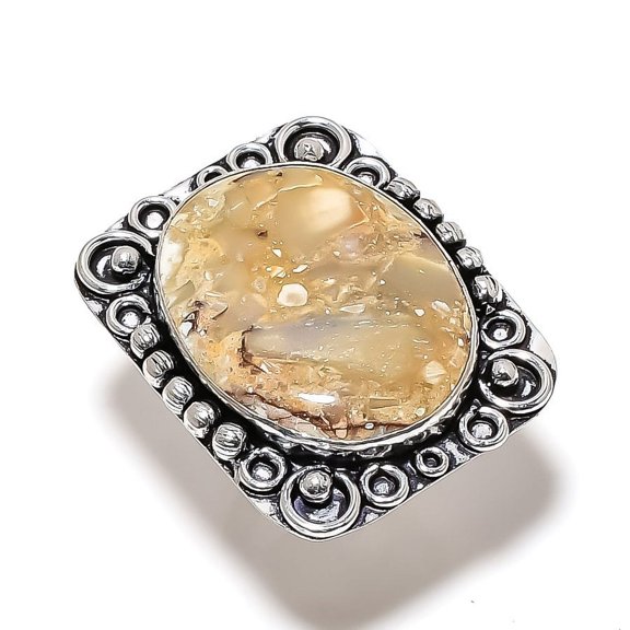 Natural Jasper Gemstone Handmade 925 Sterling Silver Jewelry Ring Size 6