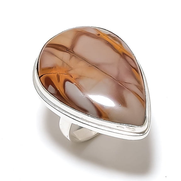 Natural Jasper Gemstone Handmade 925 Sterling Silver Jewelry Ring Size 9