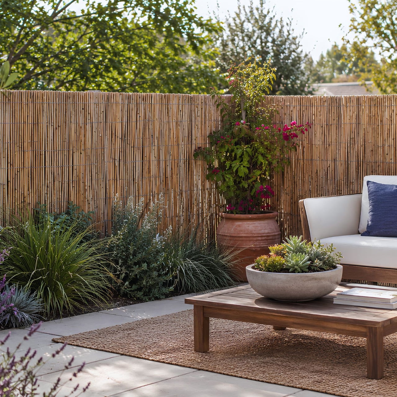 Natural Jumbo Reed Bamboo Fencing, 4 ft. H x 8 ft. L