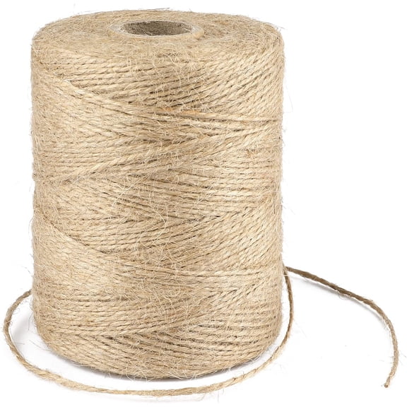 Natural Jute , 1.5MM 984 Feet Gift Wrapping String, 2 Ply Thin Brown Hemp String for DIY Arts & Crafts, Garden Plants, Crochet, Macrame, Christmas