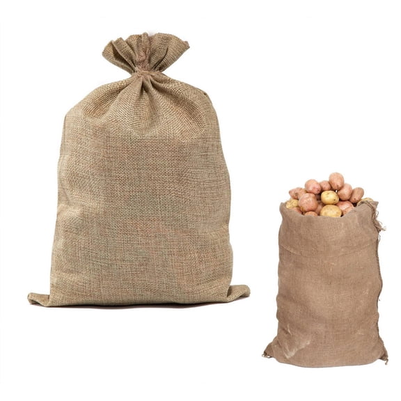 Natural Jute Burlap Sack,Strong Burlap Bags for Vegetables and Gardening,Reusable Potato Sack,Large Plant Covers,for Food Storage and Burlap Bag Races