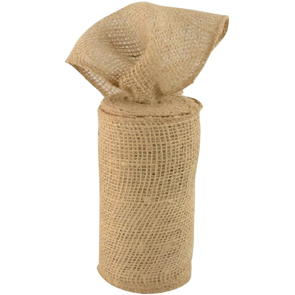 Natural Jute Fabric Burlap Ribbon - 6" x 10 Yards, 4th of July, America 250 Anniversary, Loose Weave Burlap, Patriotic Decoration, Rustic Wedding Embellishments, Farmhouse Decor, Table Runner, Wreath