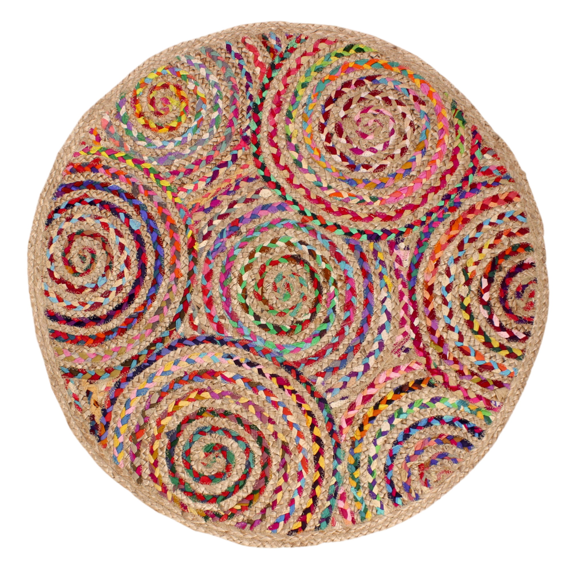 Natural Jute Hand Braided Area Rug Geometric Carpet Kitchen Rug