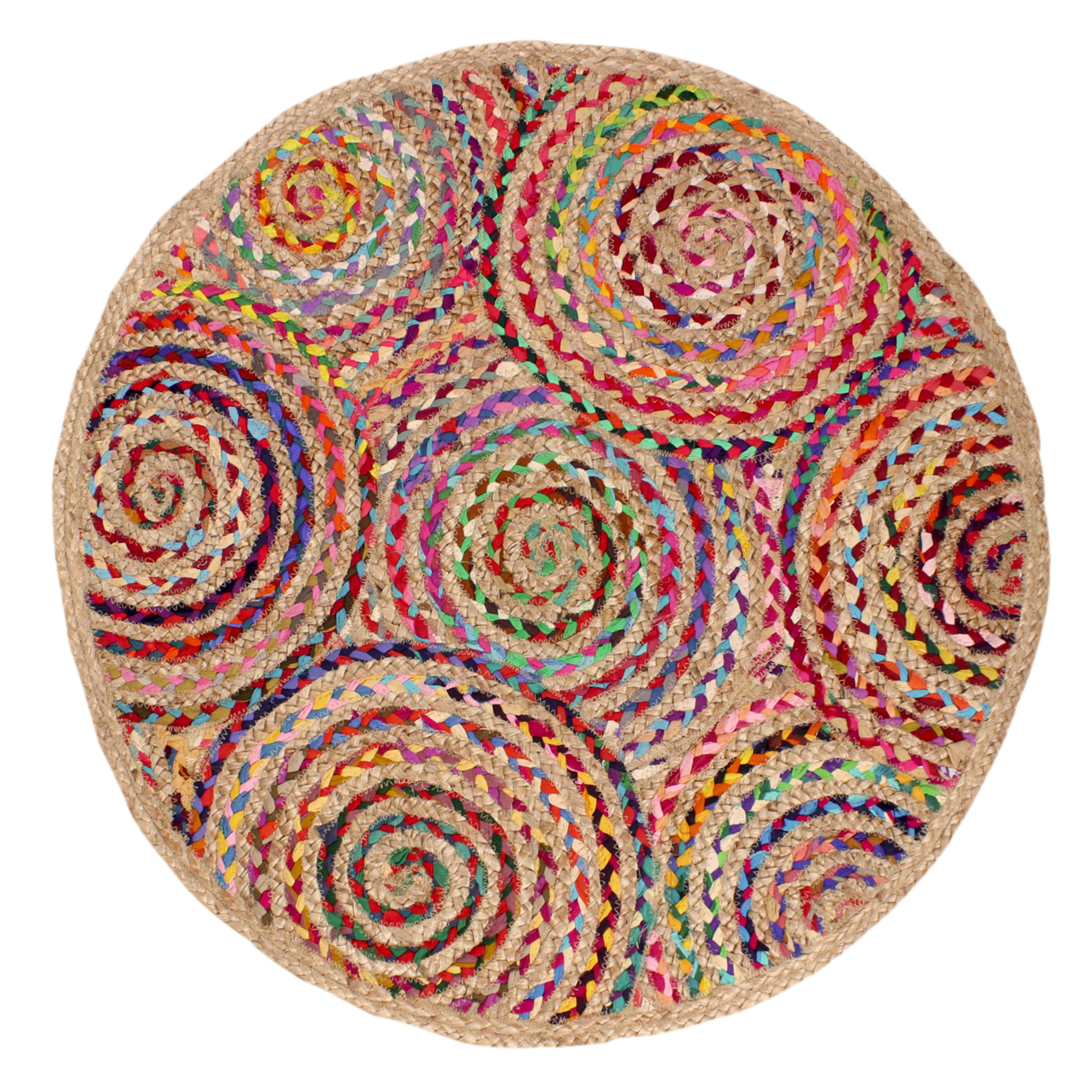 Natural Jute Hand Braided Area Rug Geometric Carpet Kitchen Rug