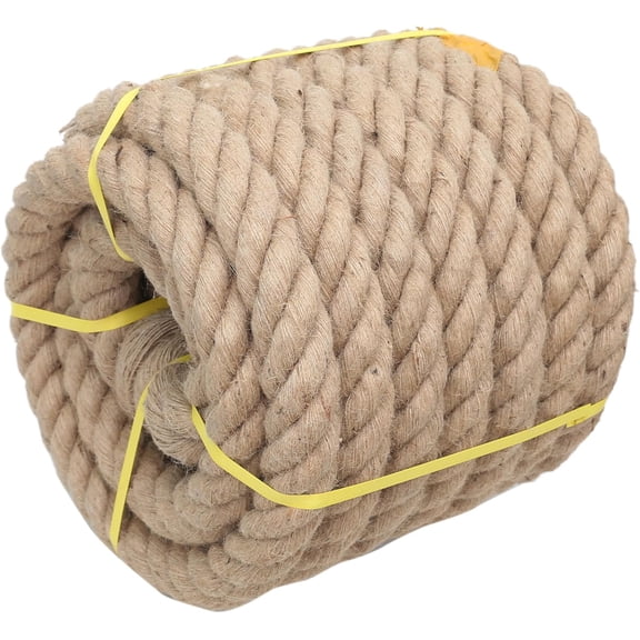 Natural Jute Rope, 2 Inch x 25Ft - Heavy Duty, Swing, Tug of War, Nautical & Hammock Rope