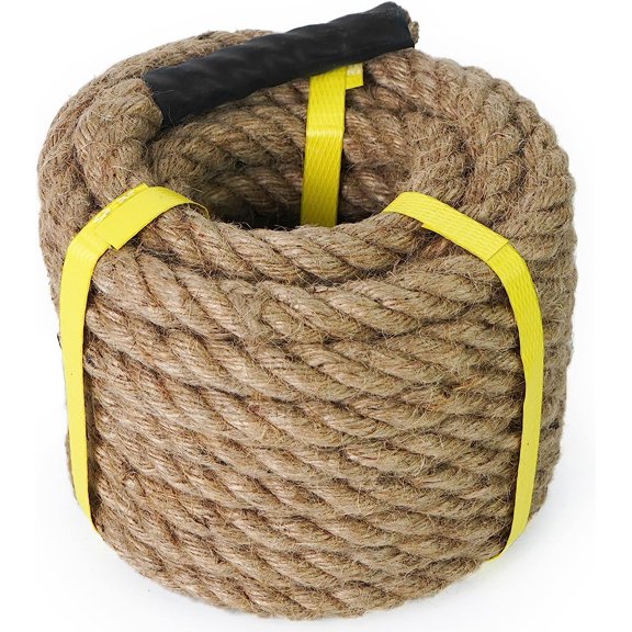 Natural Jute Rope 5/8" x 25ft - 4 Strand Twisted Hemp Rope for Crafts, Cat Scratching Post, DIY Home Decor, Macrame, Hammock & Nautical Projects, Brown