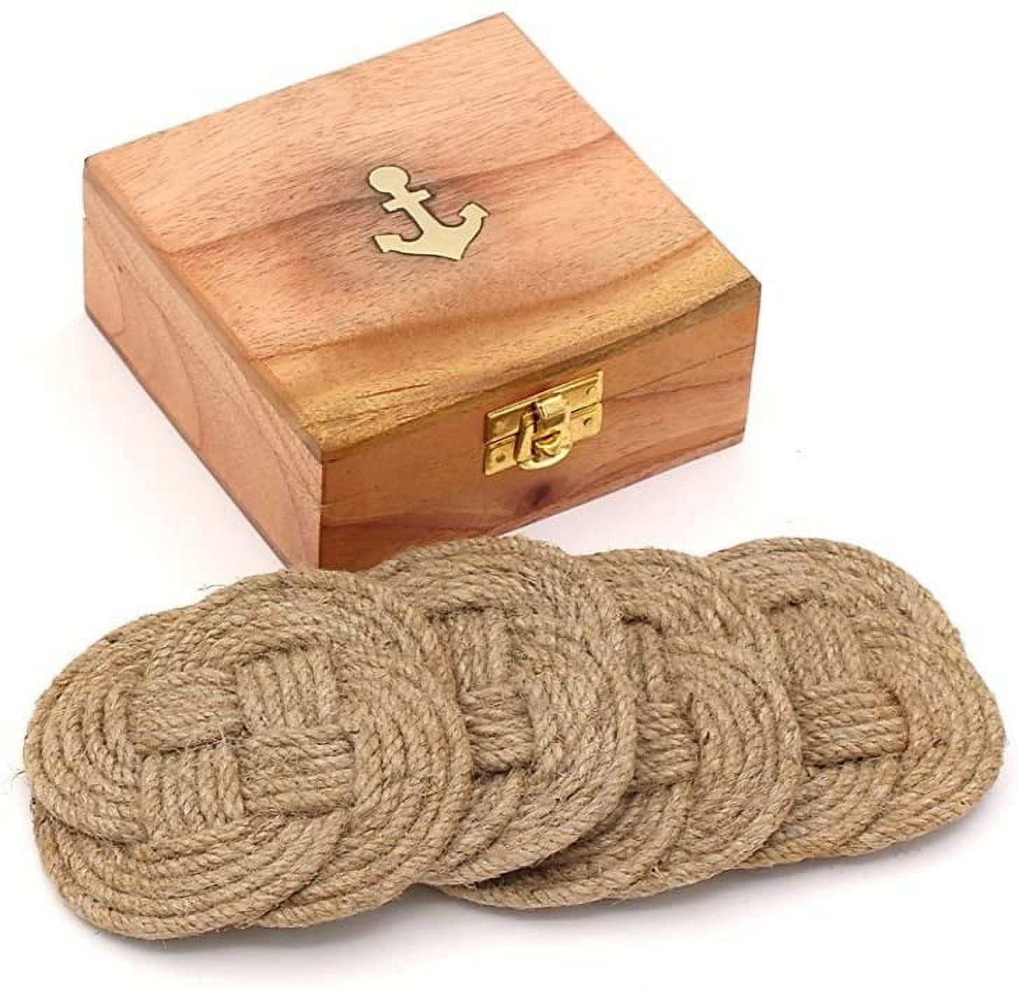 Natural Jute Rope Coasters for Beverages, Surface-Protecting, Vintage ...