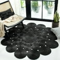 thumbnail image 1 of Natural Jute Round Black Color Hand Braided Home Area Rug Living room Area rug Indoor Outdoor Carpet Door Mat-11x11 Square Feet (132x132 Inch), 1 of 3