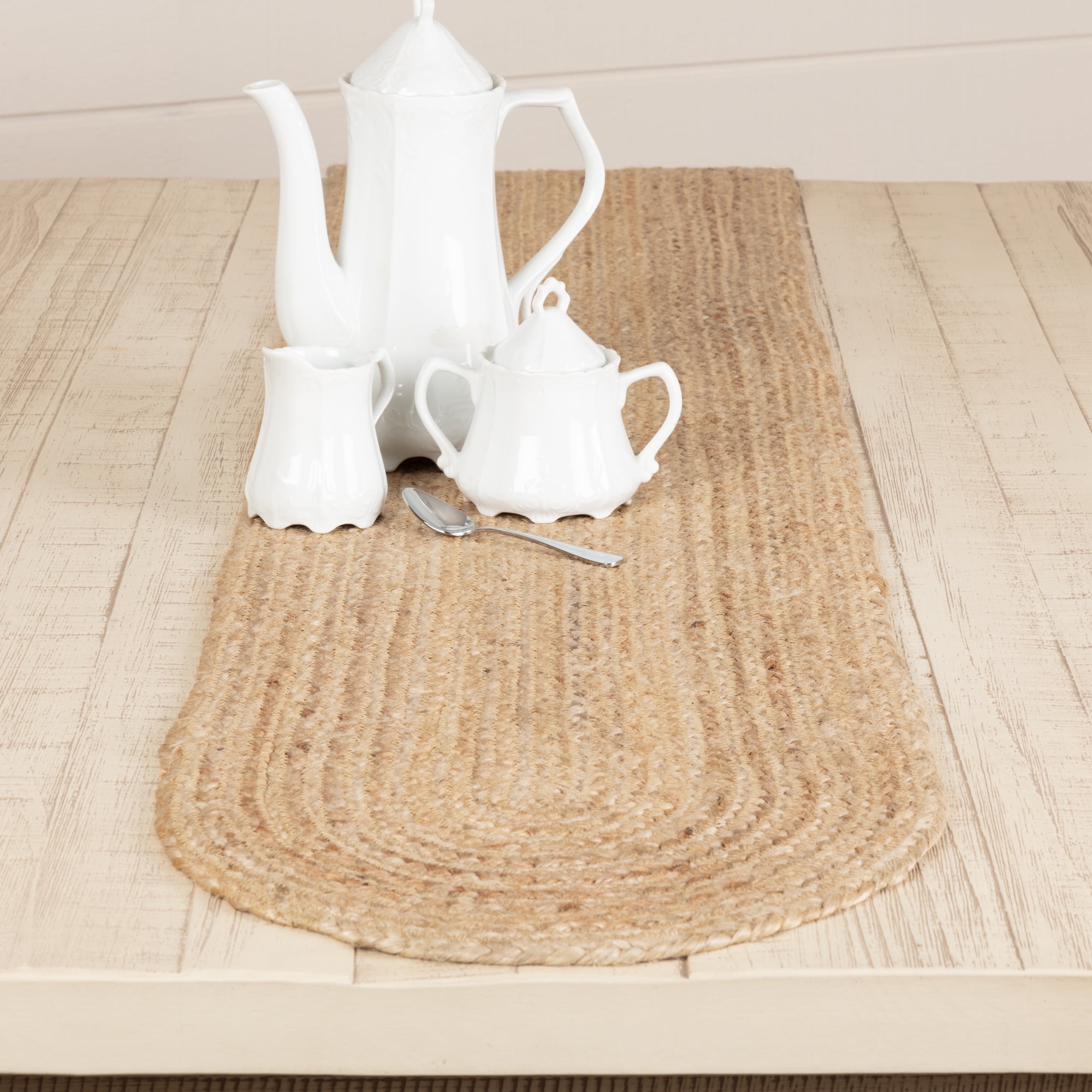 Natural Jute Farmhouse Table Runner, 13x48 inches