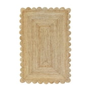 Natural Jute Scalloped Jute Area Rug 2x3 Feet