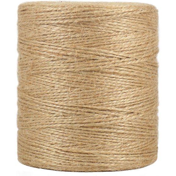 Natural Jute Twine, 1500 Feet 2mm Garden Twine, Brown Jute String for Arts and Crafts, Gardening, Gift Wrapping, Bundling, Recycling, Holiday Decorations