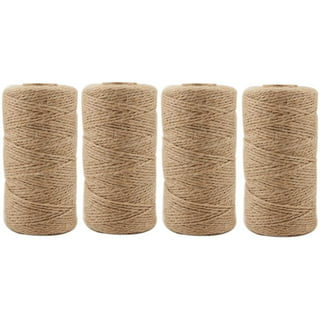 100 Feet Jute Rope for Crafts, 6mm Thick Braided Twine for Nautical Decor  (Brown)