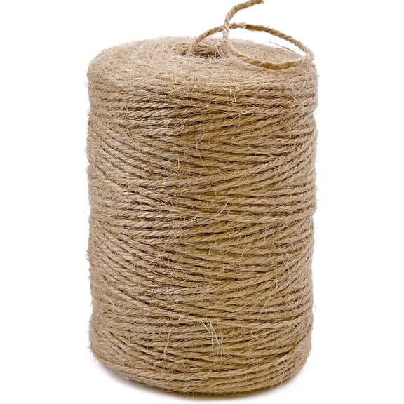Natural Jute Twine 600 Feet Long Twine String for Crafts Gift Wrapping Packing Gardening Crochet Knitting Macrame Decor (Brown 2mm *600feet)