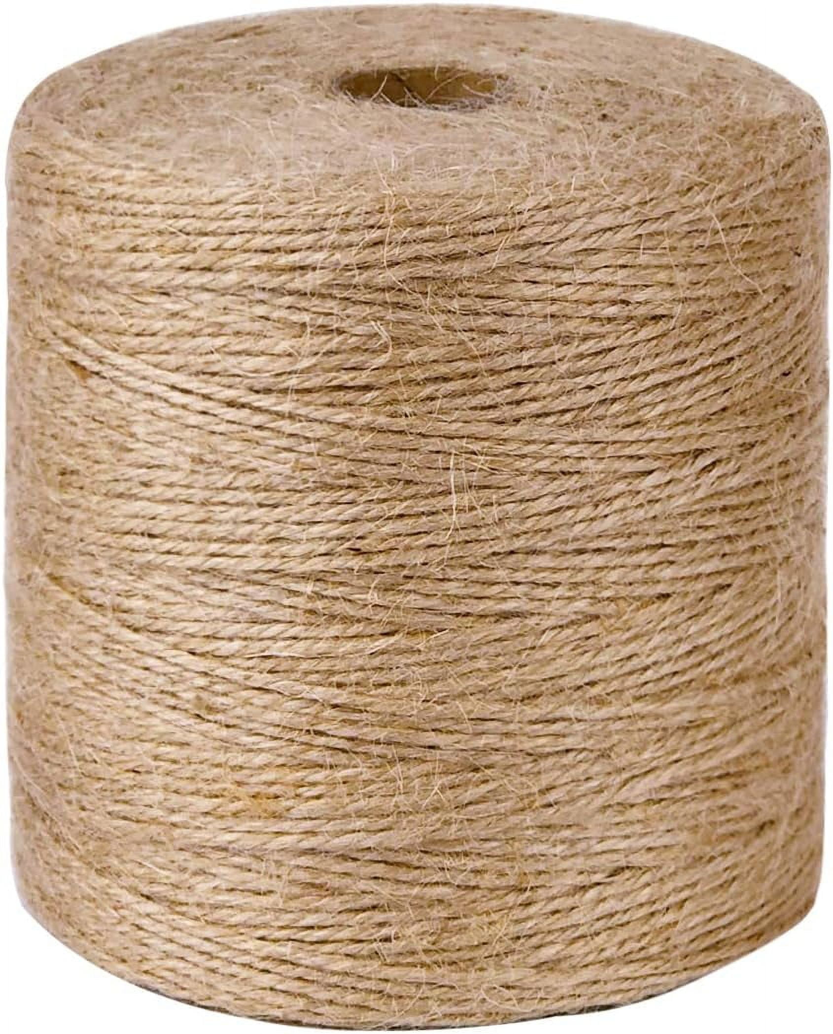 Coollooc 300 Ft Natural Jute Twine, 2mm Thin White Cotton Rope for Crafts, Art, Gardening, Gift Wrapping, Decoration, Packing Coollooc 300 Ft Natural Jute Twine, 2mm Thin White Cotton Rope for Crafts, Art, Gardening, Gift Wrapping, Decoration, Packing