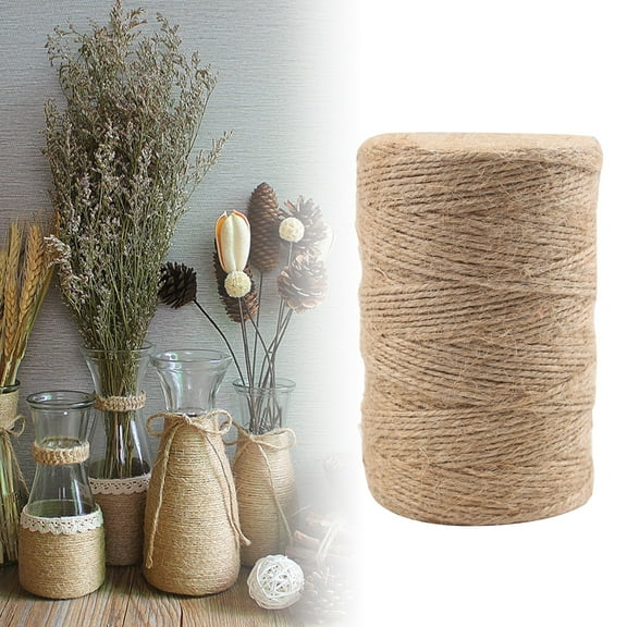Natural Jute Twine, Colored Craft Rope, Tear Resistant Eco Friendly Fiber, Durable Weaving Texture, DIY Handmade, Garden Binding Wedding Party Decorative String, Light Taupe