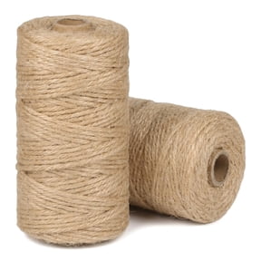Natural Jute Twine, Jute Twine Rope, 328 Feet Long Twine String for Crafts Gift Wrapping Packing Gardening Crochet Knitting Macrame Decor, 2 Roll