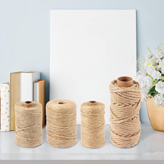 Natural Jute Twine Rope Durable String for Handmade Crafts, Gardening, Cat Scratching Post, Gift Packaging