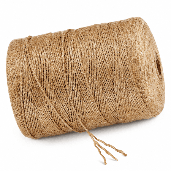 Natural Jute Twine String, 3-Ply 2 mm x 656 ft Brown Twine for Crafts, Gift Wrapping, Gardening