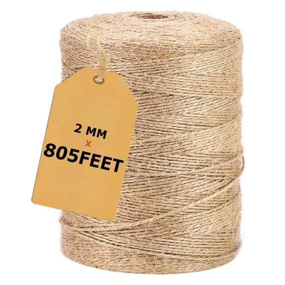 Natural Jute Twine String, Bulk Hemp Jute Rope Cord for Crafts Gardening, Gift Wrapping, Wedding Dcor, Packing Material Burlap Ribbon, Knitting Macrame Decoration