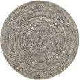 thumbnail image 1 of Natural Jute with Black White cotton Mix round Size 5 x 5 Feet ( 150 x 150 cm ), 1 of 3