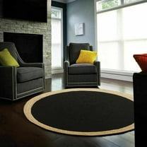 Natural Jute with Inner Black Jute Round Rugs Size 4 x 4 Feet Round