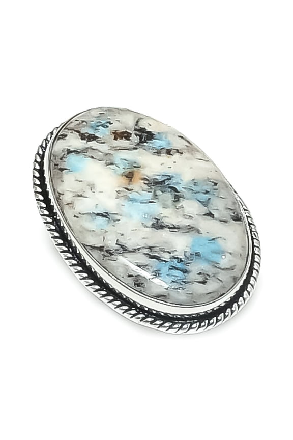 Natural K2 Blue Azurite Gemstone 925 Sterling Silver Jewelry Ring Size 7