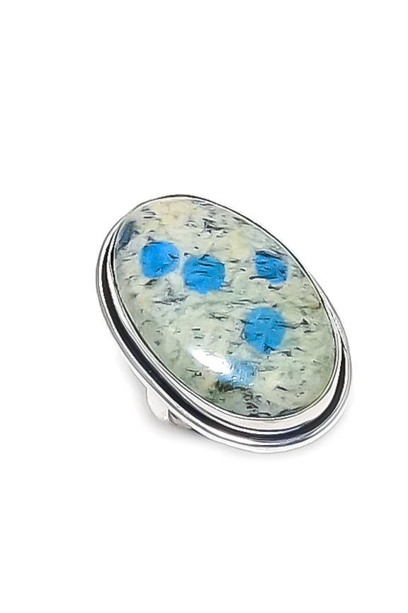 Natural K2 Blue Azurite Gemstone 925 Sterling Silver Jewelry Ring Size 7