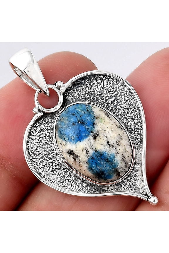 Natural K2 Blue - Azurite In Quartz 925 Sterling Silver Pendant Jewelry P-1503 SDP155023