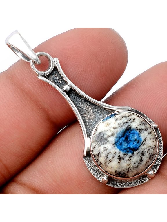 Natural K2 Blue - Azurite In Quartz 925 Sterling Silver Pendant Jewelry P-1715 SDP154561