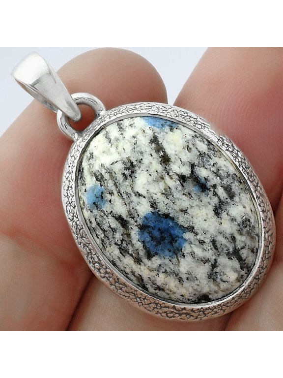 Natural K2 Blue - Azurite In Quartz 925 Sterling Silver Pendant Jewelry SDP103128