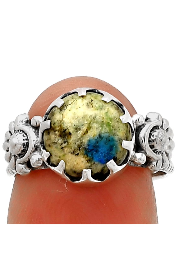 Natural K2 Blue Azurite In Quartz 925 Sterling Silver Ring s.6.5 Jewelry R-1210 SDR188293