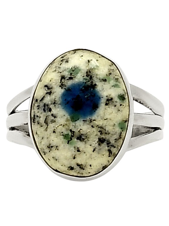 Natural K2 Blue Azurite In Quartz 925 Sterling Silver Ring s.7.5 Jewelry R-1003 SDR248469