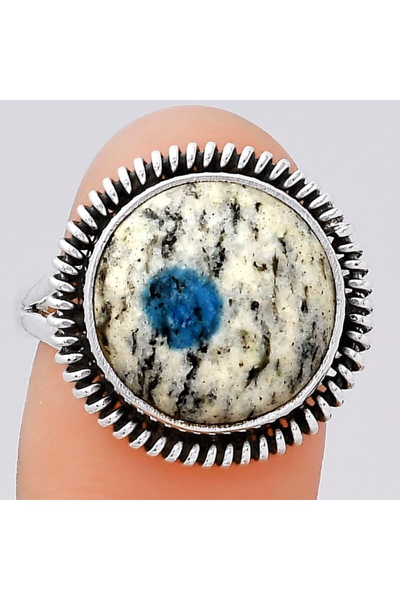 Natural K2 Blue Azurite In Quartz 925 Sterling Silver Ring s.8.5 Jewelry R-1279 SDR246296