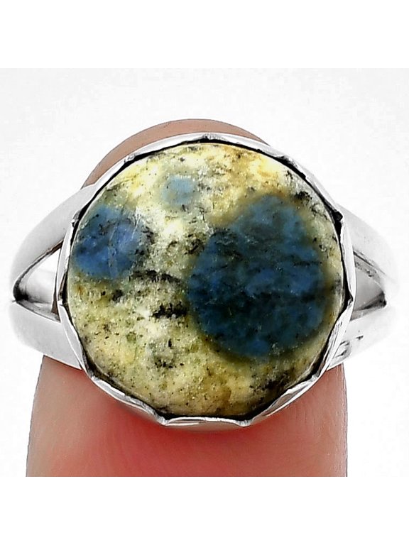 Natural K2 Blue Azurite In Quartz 925 Sterling Silver Ring s.9.5 Jewelry R-1338 SDR207639