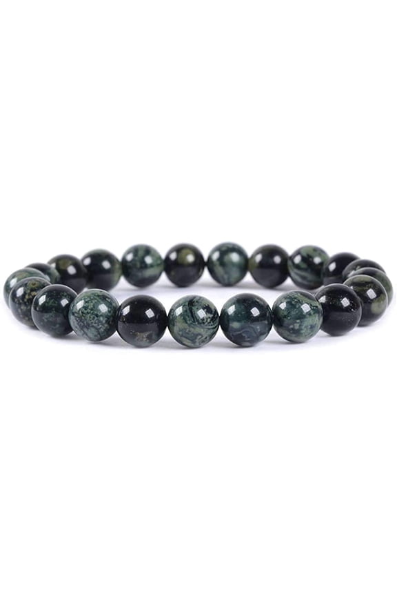 Natural Kambaba Jasper Gemstone 8mm Round Beads Stretch Bracelet 7 Inch Unisex
