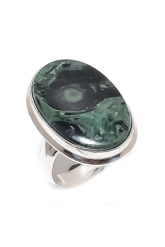 Natural Kambaba Jasper Gemstone 925 Sterling Silver Jewelry Ring Size 7