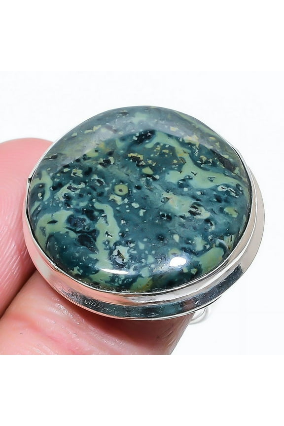 Natural Kambaba Jasper Gemstone Handmade 925 Sterling Silver Ring Size 7