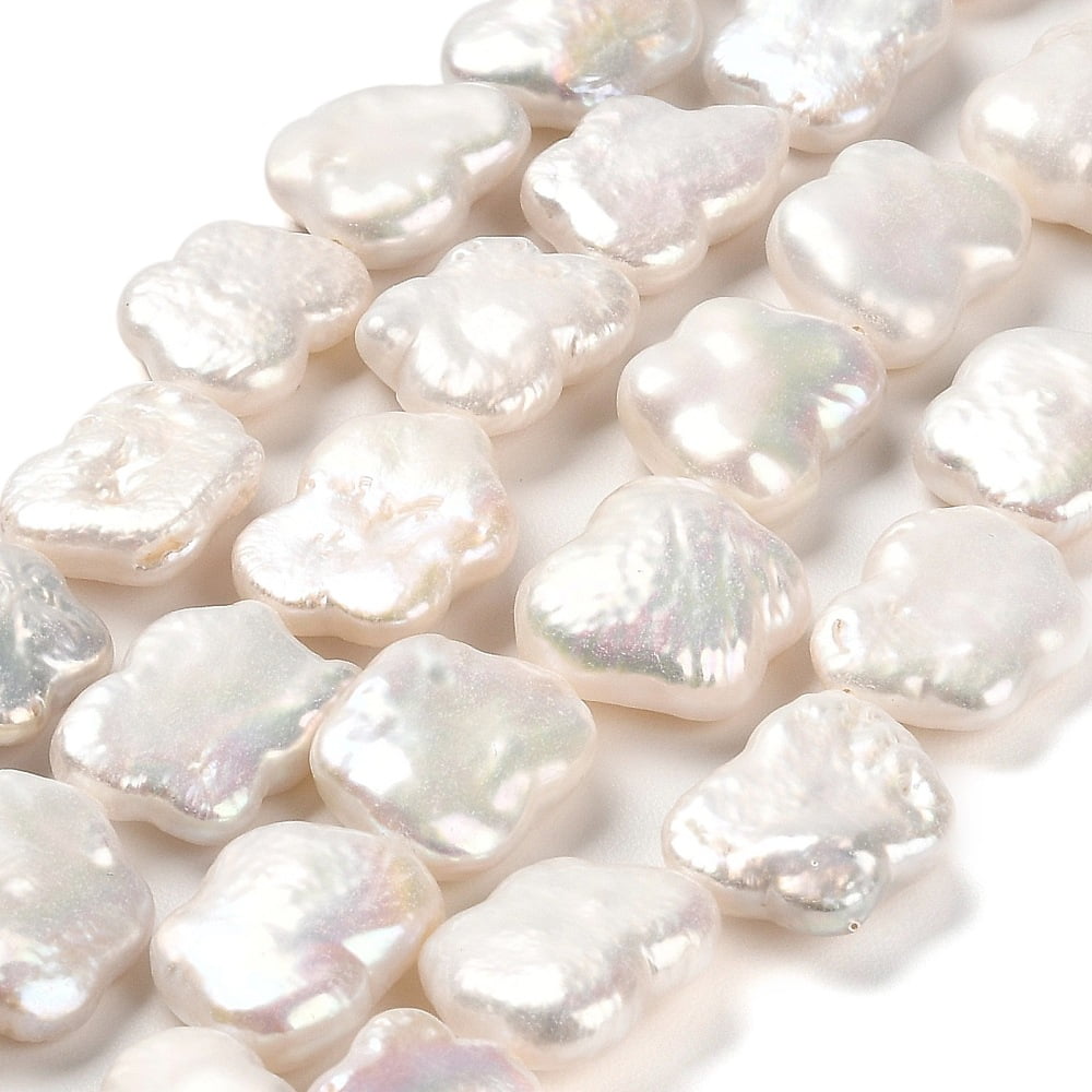 Natural Keshi Pearl Beads Strands Cultured Freshwater Pearl Baroque Pearls Grade 4A+ Butterfly Snow 12~16x10~13x4~6mm Hole: 0.7mm about 27pcs/strand 14.76''~14.96''(37.5~38cm)
