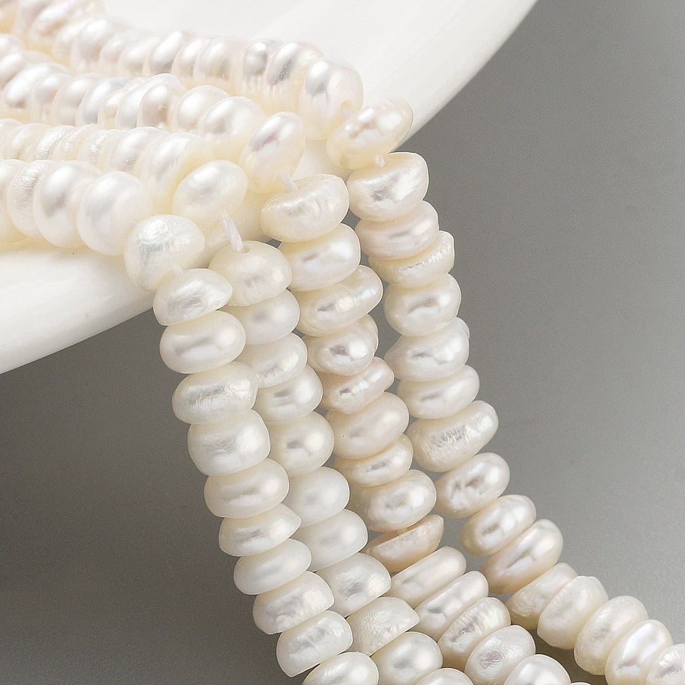 Natural Keshi Pearl Cultured Freshwater Pearl Beads Strands Baroque Pearls Nuggets PapayaWhip 3~4mm Hole: 0.6mm 58pcs/strand 7.09 inch(17.5~18cm)