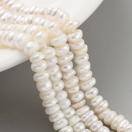 Natural Keshi Pearl Cultured Freshwater Pearl Beads Strands Baroque Pearls PapayaWhip 3~4mm Hole: 0.6mm about 58pcs/strand 7.09 inch(17.5~18cm)