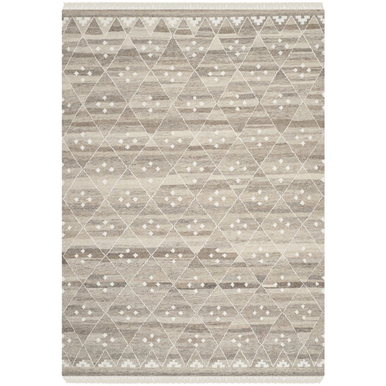 Hand-Woven Natural Ivory Wool Blend 4' x 6' Area Rug