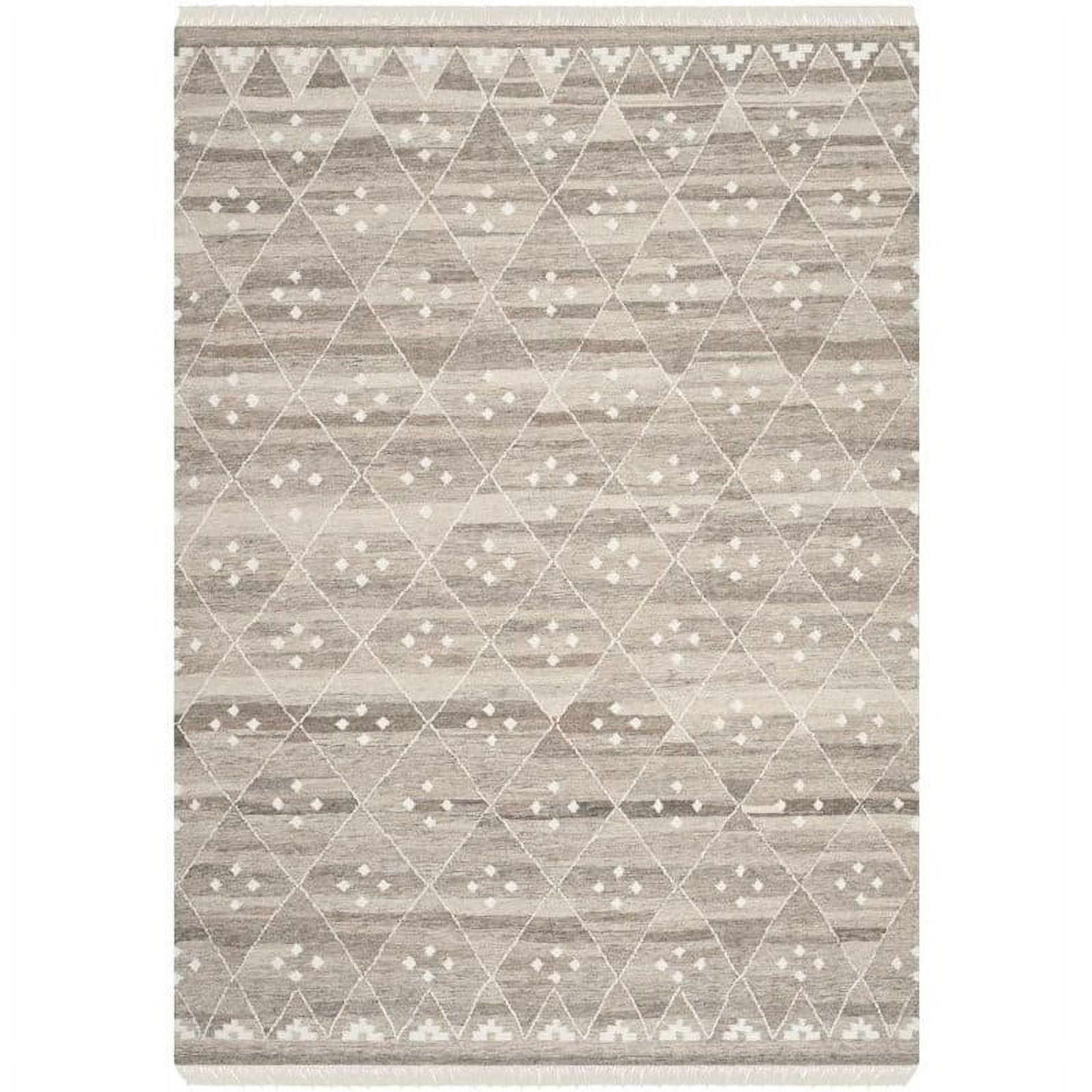 Natural Ivory 4' x 6' Handmade Wool Viscose Area Rug