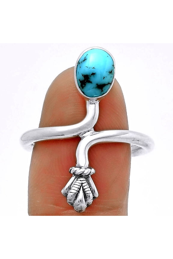 Natural Kingman Turquoise 925 Sterling Silver Ring s.8.5 Jewelry R-1482 SDR175088