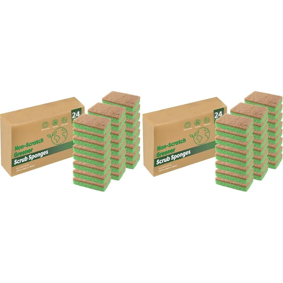 Natural Kitchen Sponges – Biodegradable & Compostable, Made of Cellulose and Coconut, Eco-Friendly, Non-Toxic, Great for Dishes