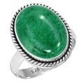 thumbnail image 1 of Natural Kiwi Quartz Ring 925 Sterling Silver Handmade Jewelry, 1 of 6