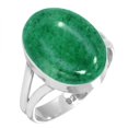 thumbnail image 1 of Natural Kiwi Quartz Women Jewelry 925 Sterling Silver Ring, 1 of 6