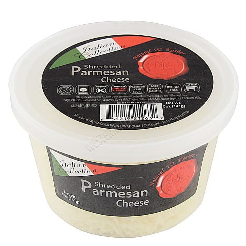 Natural & Kosher Shredded Parmesan Cheese, 5 oz